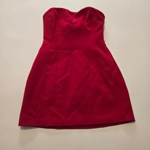 A.L.C. Elsie Mini Dress in Red Cocktail Sleeveless Strapless Size 2 - Picture 2 of 14